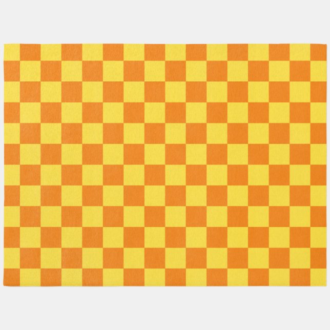 Yellow Orange Checkerboard Checkered Checked Check Outdoor Rug (Front)