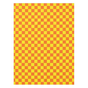 Yellow Orange Checkered Check Design  Tablecloth