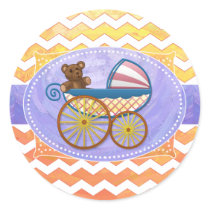 Yellow, Orange Chevron Baby Shower Envelope Seal