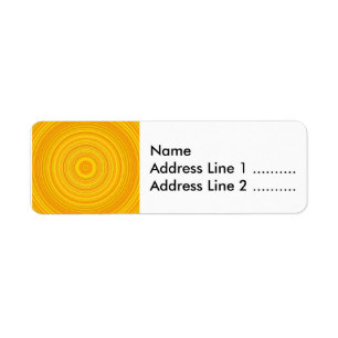 Yellow & Orange Circle/Ring Pattern Label