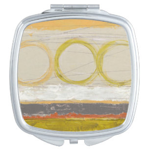 Yellow & Orange Circles on Multicolored Background Compact Mirror