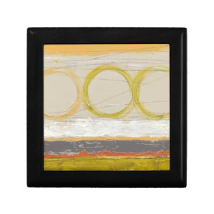 Yellow & Orange Circles on Multicolored Background Gift Box