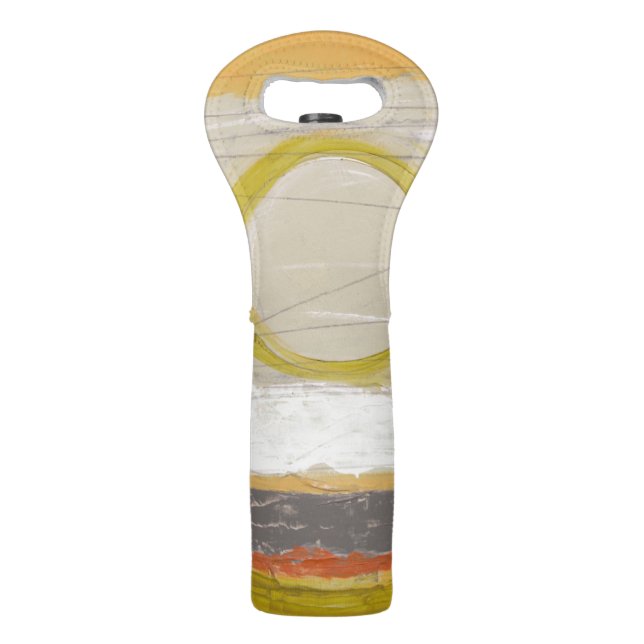Yellow & Orange Circles on Multicolored Background Wine Bag (Back)