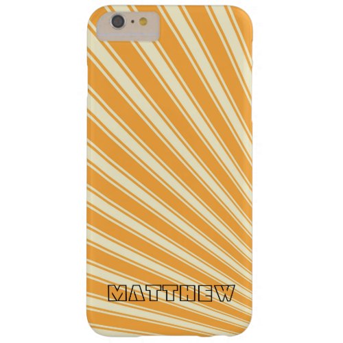 Yellow Orange Color Stripe Funky Pattern Barely There iPhone 6 Plus Case