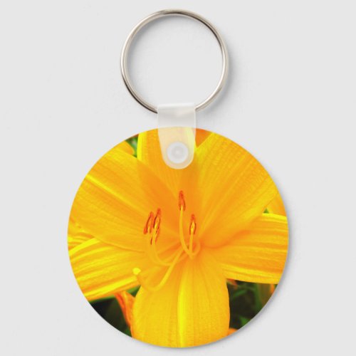 Yellow Orange Day Lilies Sunny Garden Flowers Keychain