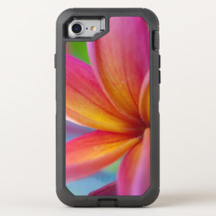Yellow Orange Deep Pink Tropical Plumeria Flower OtterBox Defender iPhone SE/8/7 Case