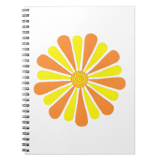 Yellow & Orange Energy Burst Pattern Notebooks