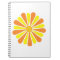 Yellow & Orange Energy Burst Pattern Notebooks