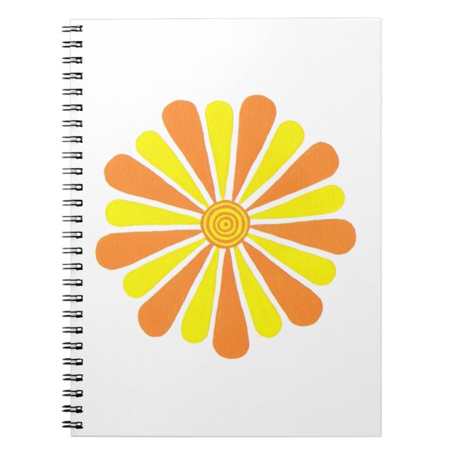 Yellow & Orange Energy Burst Pattern Notebooks (Front)