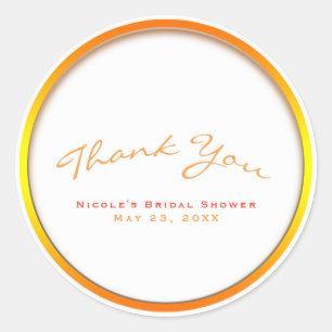 Yellow Orange Fall Halloween Party Bridal Shower Classic Round Sticker