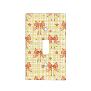 Yellow Orange Feminine Coquette Bows Light Switch Cover