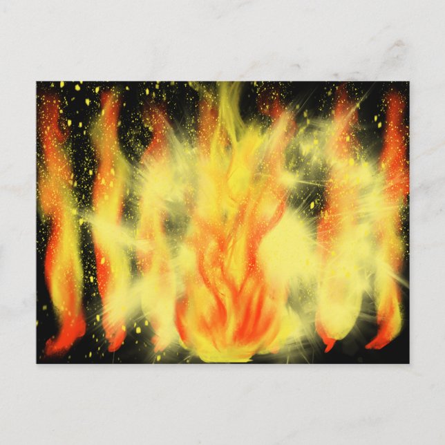 Yellow & Orange Flames Painting HC Art Postcard (Front)