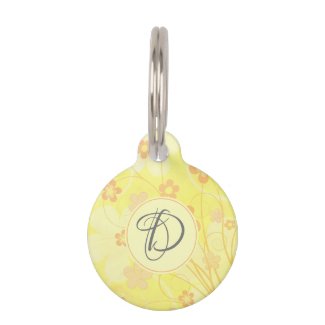Yellow Orange Flowers Cute Floral Pretty Monogram