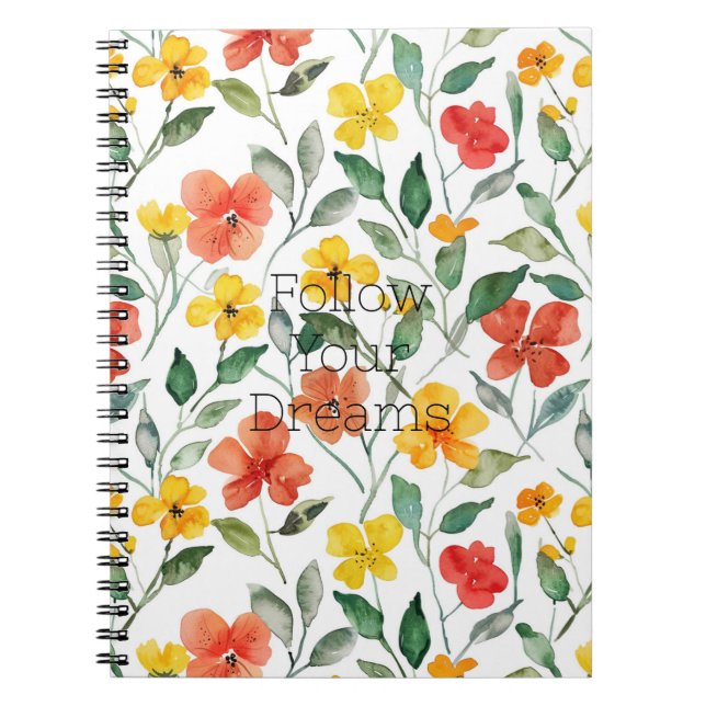 Yellow Orange Flowers  Notebook (Front)