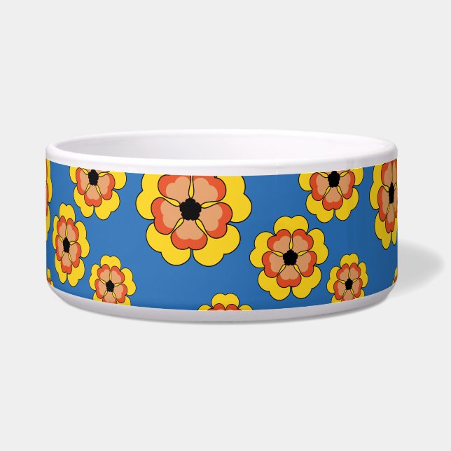 Yellow Orange Flowers Pattern Bowl (Front)