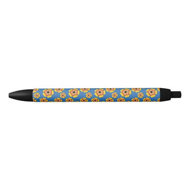 Yellow Orange Flowers Pattern Pen (Front)