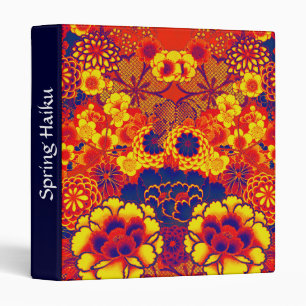 YELLOW ORANGE FLOWERS Peony,Roses Japanese Floral 3 Ring Binder