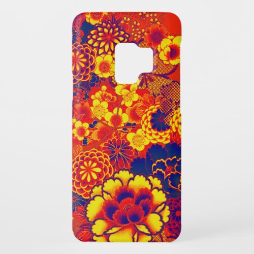 YELLOW ORANGE FLOWERS PeonyRoses Japanese Floral Case_Mate Samsung Galaxy S9 Case