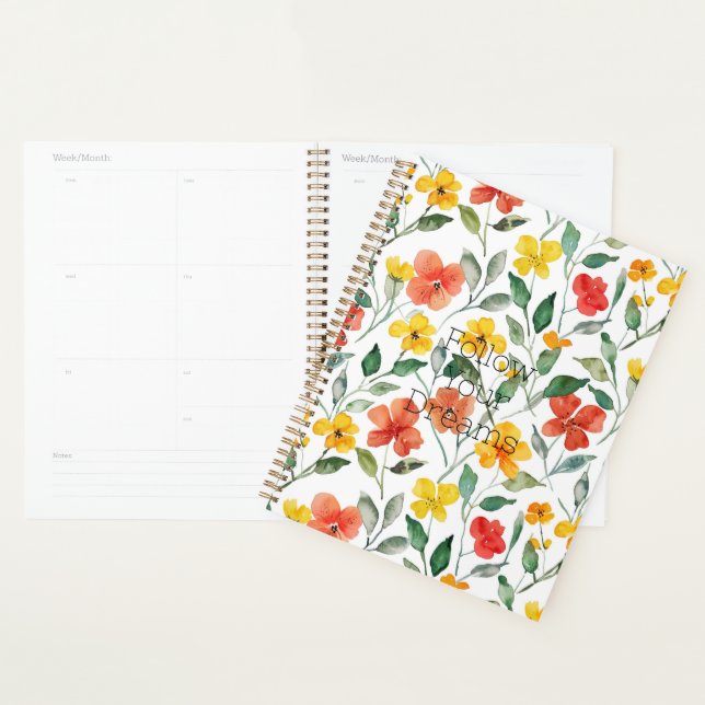 Yellow Orange Flowers  Planner (Display)