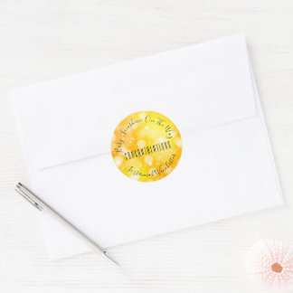 Yellow Orange Gender Neutral Template Baby Shower Classic Round Sticker