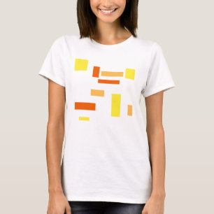 Yellow Orange Geometric Boxes Abstract Art Design T-Shirt