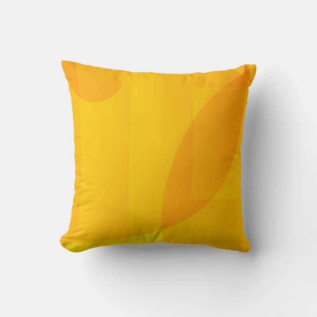 Yellow-Orange Geometric Shapes Pillow (Front)