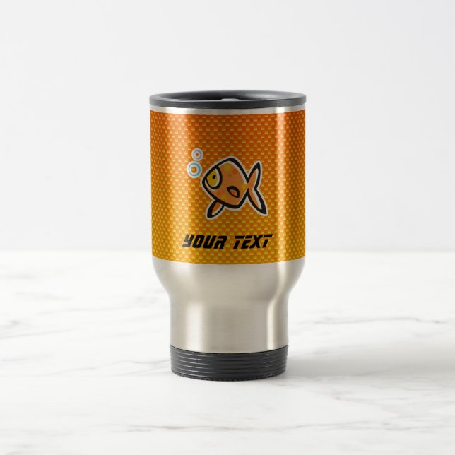 Yellow Orange Goldfish Travel Mug (Center)