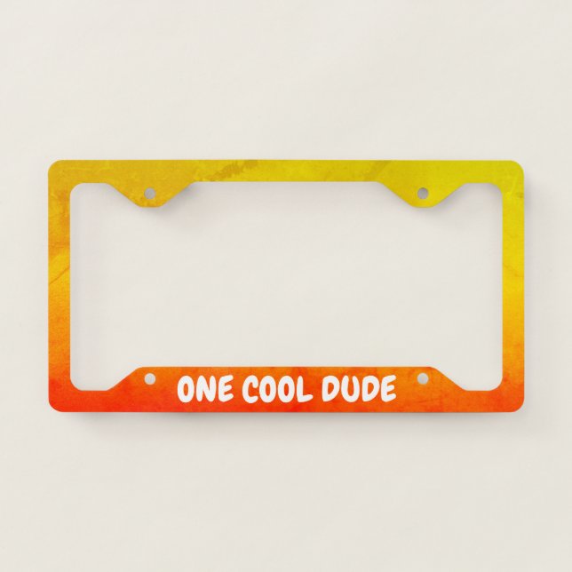 Yellow Orange Gradient Grunge License Plate Frame (Front)