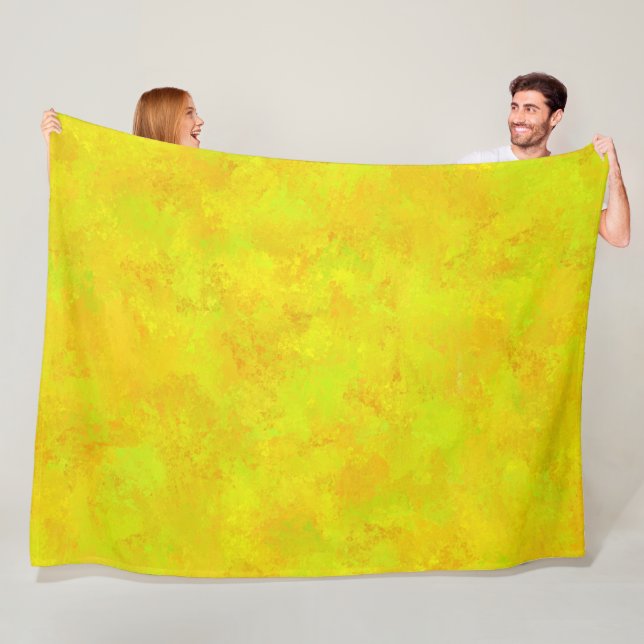 Yellow Orange Green Abstract Pattern Fleece Blanket (In Situ)