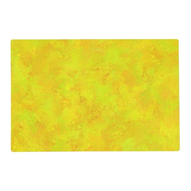 Yellow Orange Green Abstract Pattern Laminated Placemat (Front)