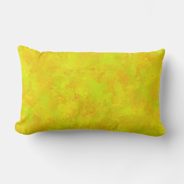 Yellow Orange Green Abstract Pattern Lumbar Pillow (Front)