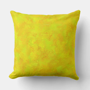 Yellow Orange Green Abstract Pattern Throw Pillow