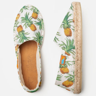 Yellow Orange Green Pineapple Pattern Espadrilles