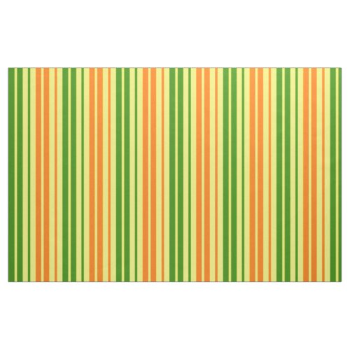 Yellow Orange Green Vertical Stripes Design Fabric