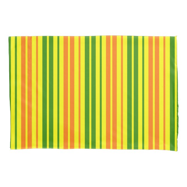 Yellow Orange Green Vertical Stripes Design   Pillow Case (Front)