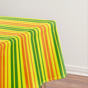 Yellow Orange Green Vertical Stripes Design   Tablecloth