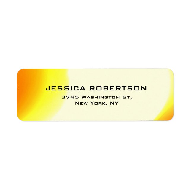 Yellow Orange Legible Plain Elegant Modern Trendy Label (Front)