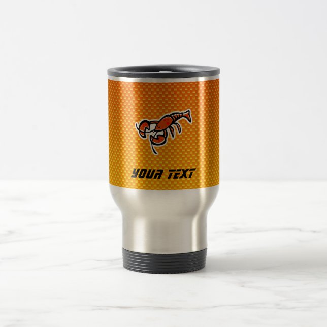 Yellow Orange Lobster Travel Mug (Center)