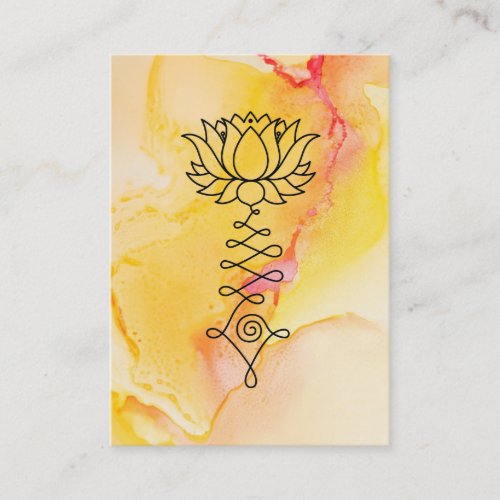  Yellow Orange Lotus Reiki Healing Yoga Nirvana Business Card