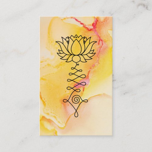  Yellow Orange Lotus Reiki Healing Yoga Reiki Business Card