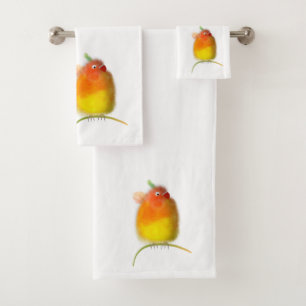 Yellow & Orange Lovebird Towels set.