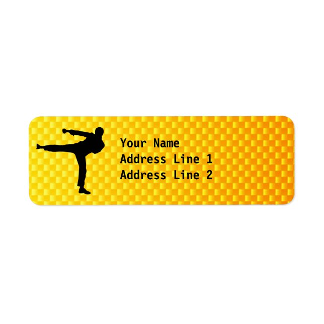 Yellow Orange Martial Arts Label (Front)
