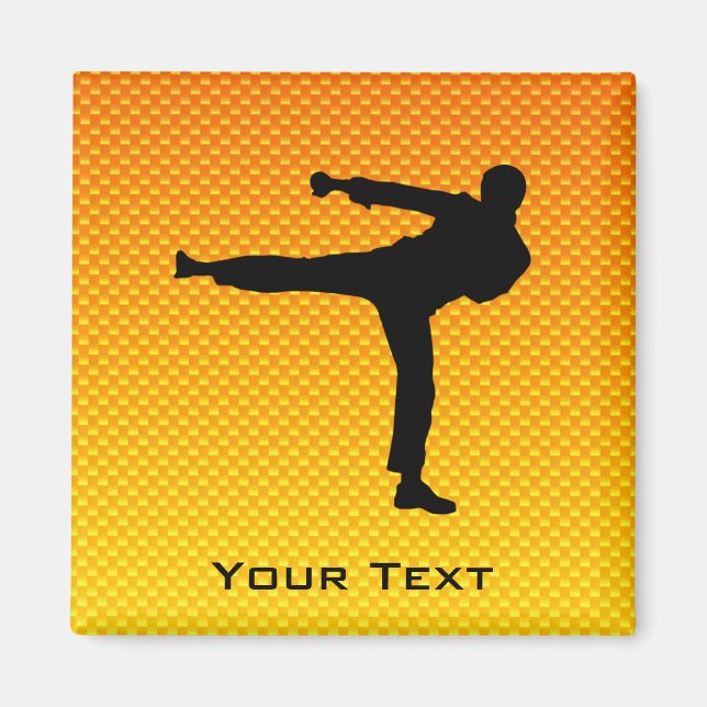 Yellow Orange Martial Arts Magnet (Front)