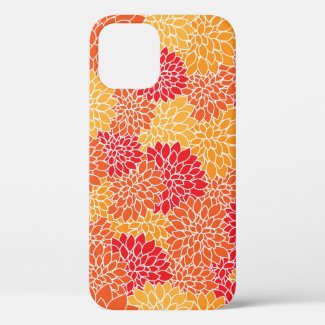 Yellow Orange Modern Dahlia Floral art