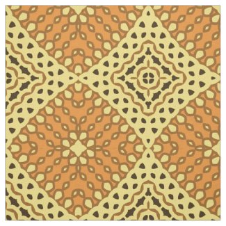 Yellow & Orange Mosaic Geometric Pattern Fabric