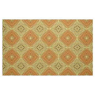 Yellow & Orange Mosaic Geometric Pattern Fabric