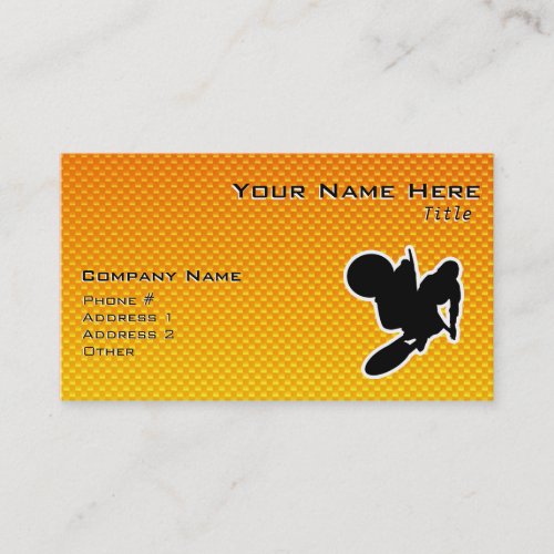 Yellow Orange Motocross Whip Business Cards