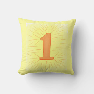 Yellow Orange Number One Pillows