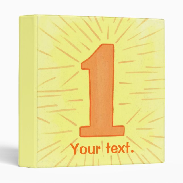 Yellow Orange Number One Your Text Binders (Front/Spine)