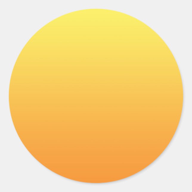 Yellow & Orange Ombre Classic Round Sticker (Front)